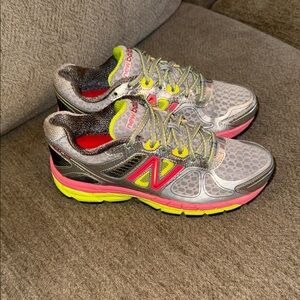 New Balance Women's Gray and Neon Pink Athletic Shoes